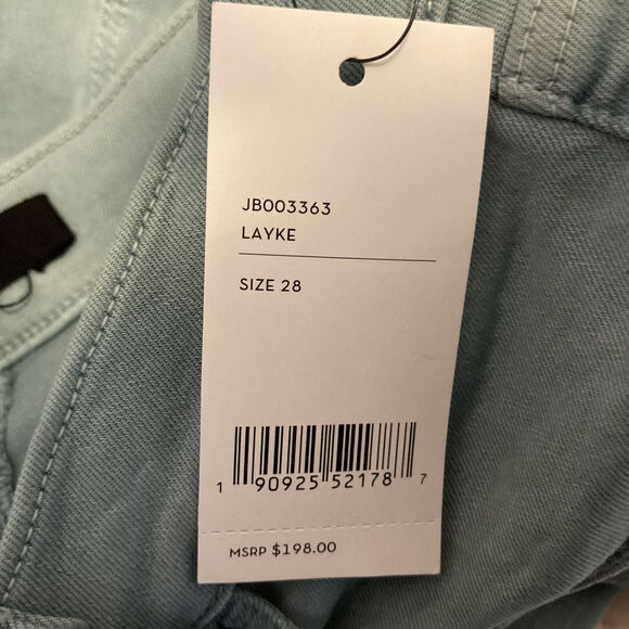 J BRAND WOMEN'S ALMA BLUE LAYKE HIGH RISE STRAIGHT LEG DENIM JEANS SIZE 28 - Picture 12 of 12